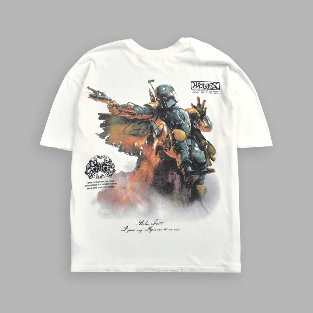 BOBA FETT "PREMIUM" OVERSIZED TEE IN CREAM